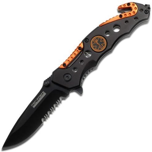 Snake Eye Tactical Two Tone Rescue Style Assisted Open Folding Pocket Knife Outdoors Hunting Camping Fishing (EMS1)
