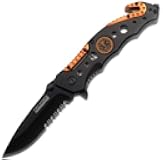 Snake Eye Tactical Two Tone Rescue Style Assisted Open Folding Pocket Knife Outdoors Hunting Camping Fishing (EMS1)