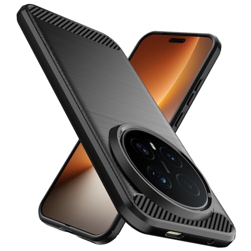 Natbok für Honor Magic 8 Pro Hülle 5G Weiches TPU Stoßdämpfung Kohlefaser Design Dünne SchutzHülle Anti-Rutsch Kratzfeste Honor Magic 8Pro Case Handyhülle Schwarz