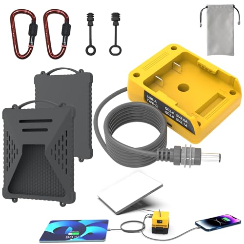 ACOVER Starlink Mini Protective Cover & Battery Adapter Starlink Mini Accessories Waterproof Silicone Case & 5ft 18AWG DC Power Compatible with DeWalt 18V-20V Lithium Batteries for Camping/RV/Hiking