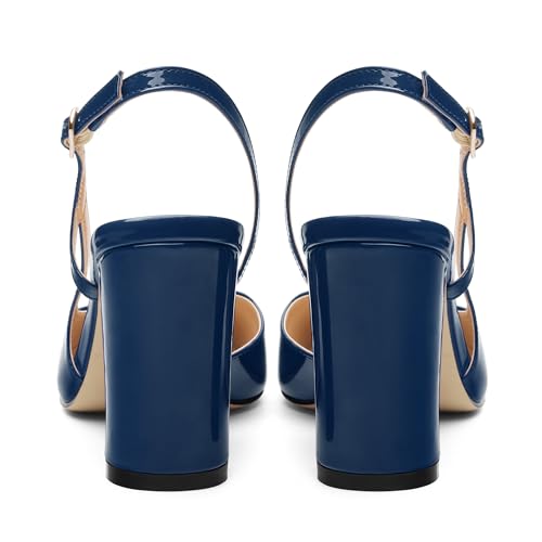 Womens Slingback Shoes Closed Round Toe High Heels Shoes Fashion Women's Pumps Shoes for Party Dress Wedding Office4