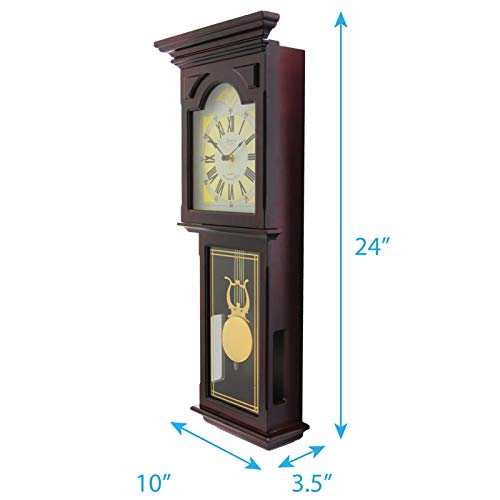 Reloj de Pared Bedford con Péndulo Color Marrón Nogal miniatura 3
