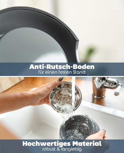 lionto Futternapf aus Melamin mit Anti-Rutsch Boden, herausnehmbarer 210 ml Napf aus robustem & geruchsneutralem Edelstahl, leicht zu reinigen, ergonomisches Design, für Hunde & Katzen, grau