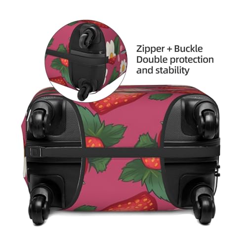 Travel Luggage Cover Strawberry Suitcase Protector Elastic Washable Stretch Suitcase Protector Anti-Scratch Travel Suitcase Cover Fit 18-32 Inch Luggage3