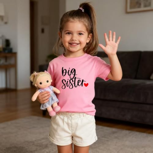 Image of Big Sister Shirt for Girls Toddler Kids Pregnancy Announcement Promoted to Big Sis T-Shirt Summer Short Sleeve Top