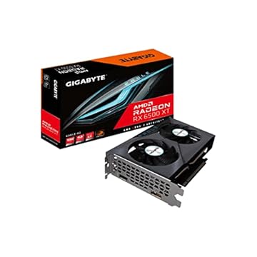 GIGABYTE Placa gráfica Radeon RX 6500 XT Eagle 4G, sistema de resfriamento WINDFORCE 2X, placa de vídeo GDDR6 de 64 bits de 4 GB, GV-R65XTEAGLE-4GD