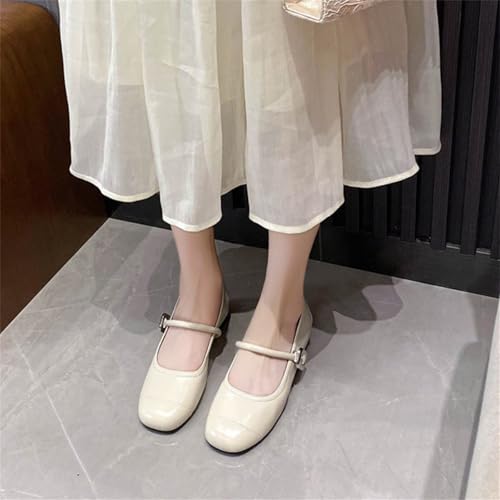 Women's Mary Jane Flats Comfortable Square Toe Ballet Flats Mary Jane Shoes with Strap Casual Dress Flat Shoes for Party Wedding Work Office4