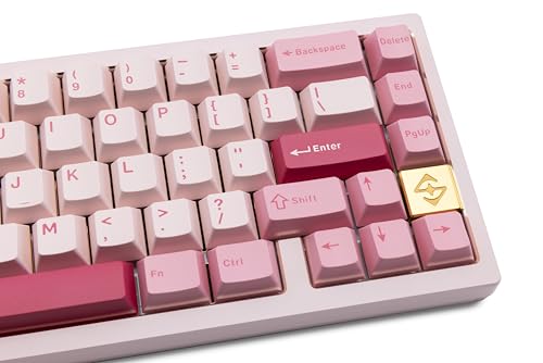 Image of KEEBMONKEY WOBKEY Zen 65 65% Quick Release Wireless Mechanical Keyboard with RGB, CNC Aluminum Case, Hot-Swappable, VIA Support, BT /2.4G /USB-C Gaming Keyboard for Mac /Windows (Ultra Pink Gold)