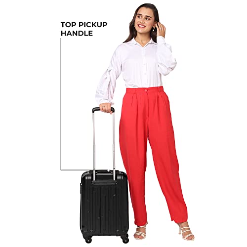 Image of Stony Brook By Nasher Miles Storm 55 Cm Cabin Polycarbonate Hard Sided 8 Spinner Wheels Luggage /Trolley Bag /Suitcase (Black) 360 Degree