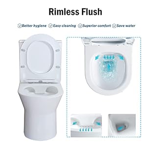 WinZo Small 23 inch One Piece Toilet with 10 inch Rough-in Compact For Compact Short Bathroom,White with Golden Button WinZo Small 23 inch One Piece Toilet with 10 inch Rough in Compact For Compact Short BathroomWhite with Golden Button