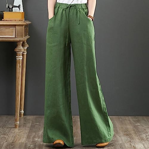 FZYLQY Women's Comfy High Waist Drawstring Wide Leg Pants with Pockets Casual Loose Fit Trousers for Relaxed Everyday Wear2
