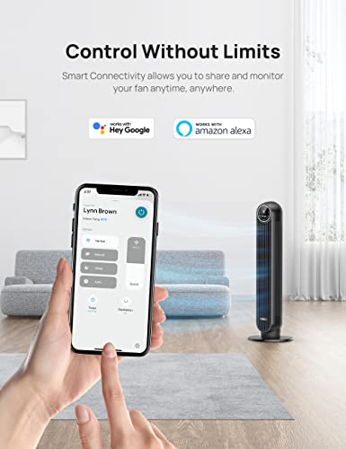 Dreo Nomad One S Alexa Fan, Quiet Tower Fan With Remote, 90° Oscillating Fan With Voice Control, 36Inch & Nomad One Tower Fan With Remote, Bladeless Fan, Standing Floor Fans, Black #TOP3