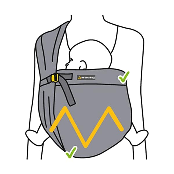 Minimonkey - Baby-Tragetuch Mini Sling in Beige für Neugeborene ab Geburt (0-2 Jahre) bis 15 kg - Sommer Baby-Trage-Tasche wasserfest ergonomisch am Bauch Tragen in M-Position - Kleinkind Tragesystem – Bild 3
