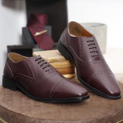 Image of LOUIS STITCH Formal Lace Up Shoes for Men | Handcrafted Italian Leather Mens Oxford Shoes| RXOX