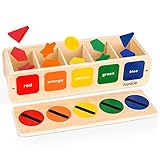 Joyreal Juguetes Montessori Formas Geométricas Madera Juguete Bloques, Juguetes para clasificar Formas para niños, Juegos Educativos niños 1 2 3 años