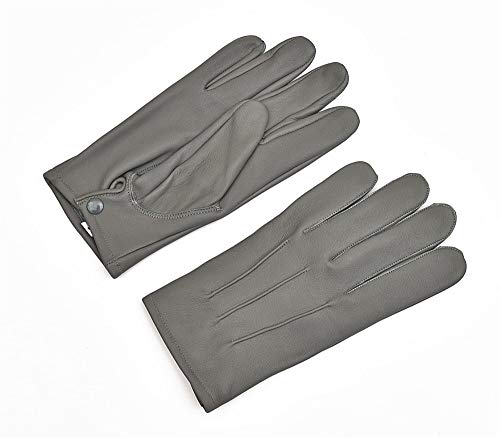 Men's Leather Driving Dress Gloves (Gray, X-Large)