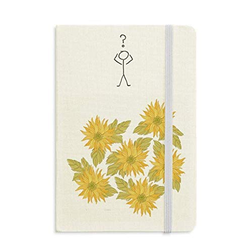 Carnet de questions A5 vert motif tournesol peint à la main pour vos écrits