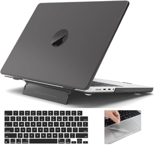 Image of Midkart Kickstand Case Compatible with MacBook Air 13.6 inch M5 M4 M3 M2 Release 2026-2022 A3449 A3240 A3113 A2681 Hard Shell Cover Keyguard Dust Plugs for MacBook Air 13 inch Case, Matte Black