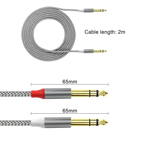Cable de audio estéreo XMSJSIY dual 6.35mm TRS 2M miniatura 2