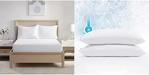 Serta Power Chill King Size Waterproof Mattress Cover and Cooling Pillow Protectors