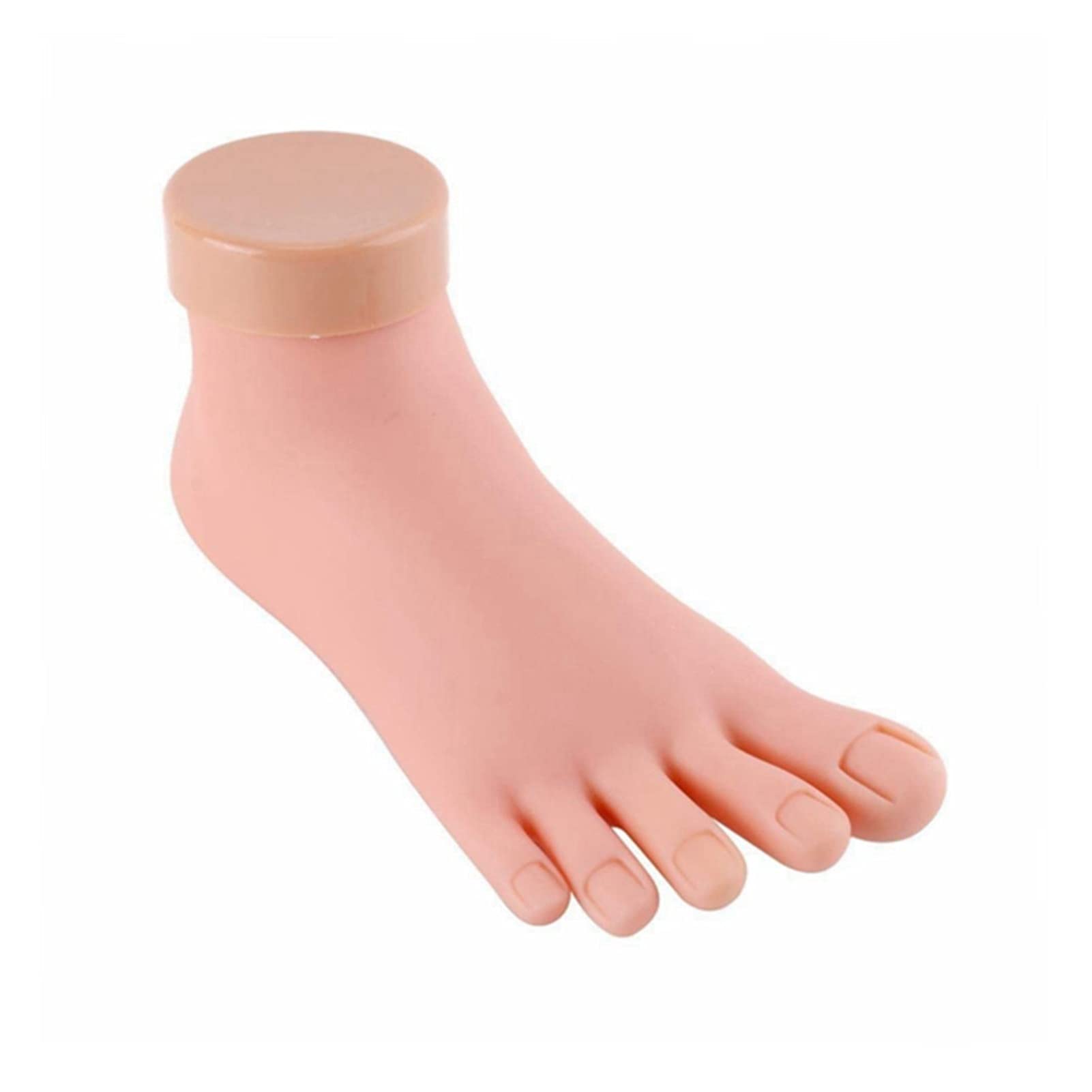 CUDTAPI Nail Practice Foot Model Flexible Movable Silicone Prosthetic Soft Fake Hands for Nail Art Training Display Model Manicure Tool(1 Pcs Right Foot)