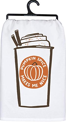 Primitives by Kathy Dish Towel, Pumpkin Spice Makes Me Nice, Machine Washable 100%