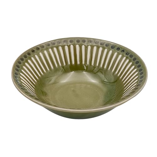 美濃焼 平鉢 ボウル 皿 電子レンジ 食洗機対応 食器 オリーブ 十草 約15cm 日本製 133-60006