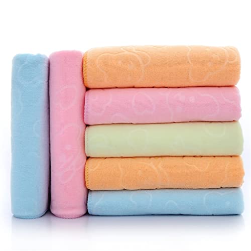 Toalla de baño ZHCHAO de 7 piezas con relieve de dibujos animados y fibra suave multicolor 2