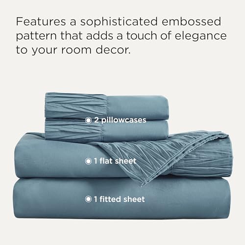 Image of Bedsure Twin XL Sheets Dorm Bedding - 3 Pieces Soft Extra Long Twin Sheets, Breathable & Cooling Bed Sheets Set, Oeko Tex, Easy Care Microfiber for Women, Men, Mineral Blue