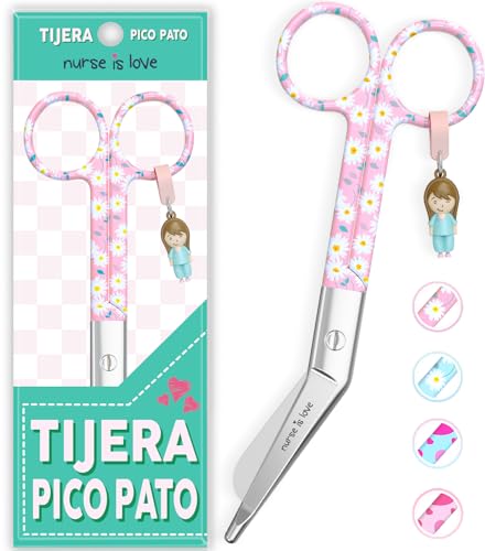 Nurse is Love Tijeras Enfermeria Punta Roma - Tijeras Pico de Pato Enfermeria | Ideal para Porta tijeras, Punta Redonda Profesional, Primeros Auxilios