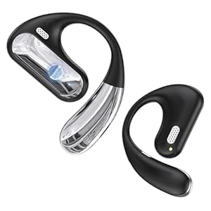 Open Ear Headphones, Ultra Comfort Open Ear Earbuds, Open Ear Headphones Wireless Bluetooth for Snug Fit, Ergonomic Ear Hook, Balanced Sound, IPX7 Waterproof, 40H Playtime, Bluetooth 5.3, Clear Calls
