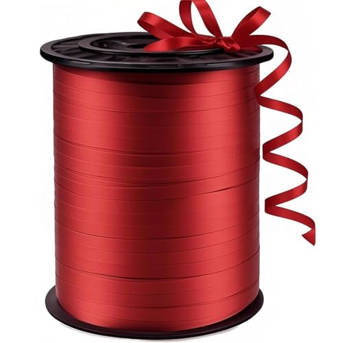WFAUIBR 500 Yard Premium Red Curling Ribbon 3/16 PVC Plastic Curly Ribbon for Gift Wrapping Balloon Decoration DIY Crafts Special Occasions
