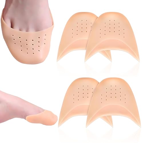 DWFEYOI Protectores Dedos Pies Silicona,2 Pares Punteras de Silicona Toe Protector Dedos Pie Ballet con Agujero Transpirable Protectores de Dedos de Los Pies Silicona Punteras Dedos Pies para Zapatos