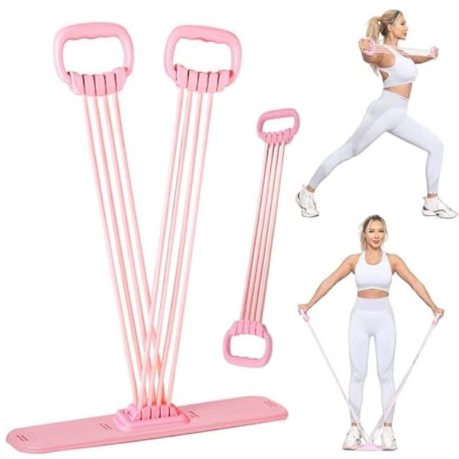 2 in1 Multifunction Tension Rope,8-Tube Elastic Yoga Pedal Puller Resistance Band,Strength Training Elastic Sit Up Equipment for Abs,Legs,Chest at Home Gym