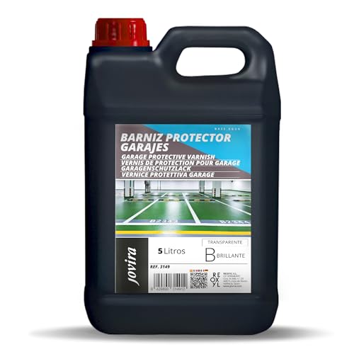 JOVIRA PINTURAS 5 L - Barniz Protector para Suelos, Garaje, Pavimentos, Pistas deportivas al Agua. Protege y decora pavimentos de hormigón. (5 Litros)