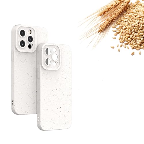 Coque en paille de blé iPhone 13 Pro silicone souple blanc mat protection antichoc