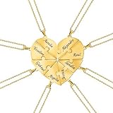 Genérico Collar Personalizado con 1-8 Nombre Mujer Collar con corazón de puzle piezas, Regalos para Mamá Abuela Regalo para Mujer Dia de la Madre Cumpleaños (Dorado 4 Nombre)