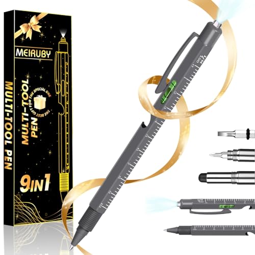 MEIRUBY Fathers Day Dad Gifts for Mens, Fathers Day Gifts from Daughter Son Wife, 9 in 1 Multitool Pen, Cool Gadgets for Men, Christmas Birthday Gift for Men Dad Who Want Nothing