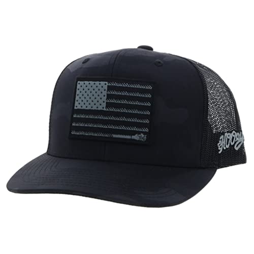 HOOEY Youth Adjustable Snapback Mesh Back Trucker Hat (Liberty Roper - Black Camo)
