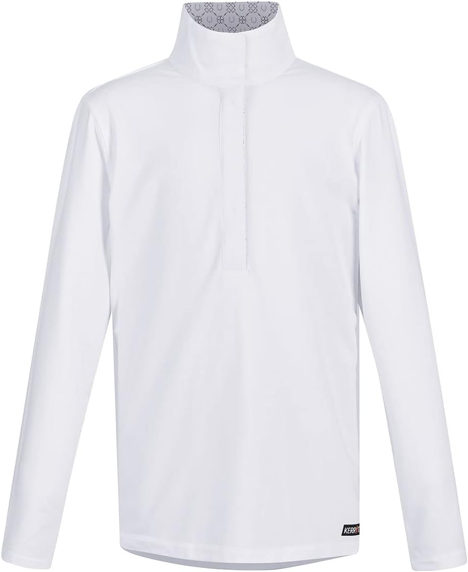 Kerrits Kids Encore Long Sleeve English Show Shirt – Lightweight Kids Equestrian Competition Shirt, Great for Horse Shows
