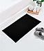 COTTON CRAFT Bath Mats - 2 Pack 100% Cotton 21x34 Inches - Ultra Absorbent - Plush 1000 GSM - Banded Border Luxury Towel Rug - Step Out Tub Shower Floor Mat -Not a Bathroom Rug - Black