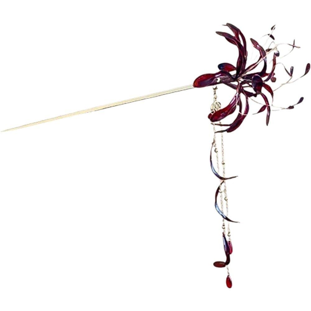 Sslvya Chinese Hair Chopsticks for Women, Retro Flower Tassel Hairpins Vintage Hair Sticks Japanese Hair Pins Hair Accessories