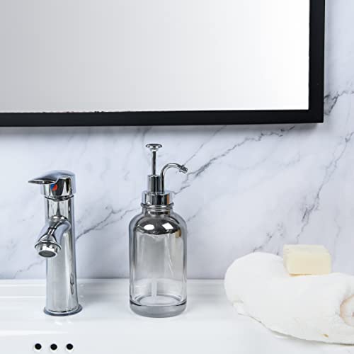 H Halston Modern Soap Dispenser With Rustproof Pump For Soap, Lotion, Dish Soap, Liquid Soap, Farmhouse Styles, For Kitchen Countertop, Bathroom, Home Decor (Ombre Silver) #TOP2