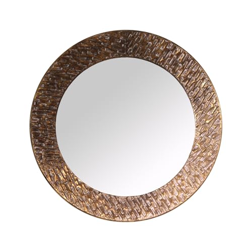 DRW - DRW Miroir Mural Rond en métal doré 80 x 7 x 80 cm