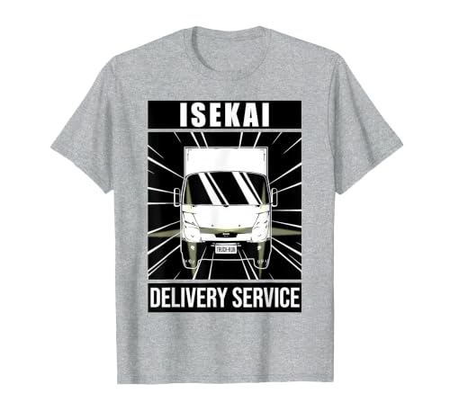 Truck-Kun ISEKAI DELIVERY Service! | Japanese Kanji T-Shirt, Men, Heather Grey, Small