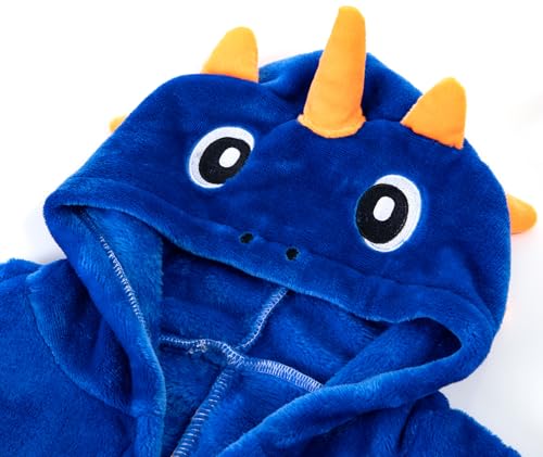 Kids Toddler Dinosaur Hooded Bathrobe Sleepwear Dinosaur Gifts for Boys Girls3