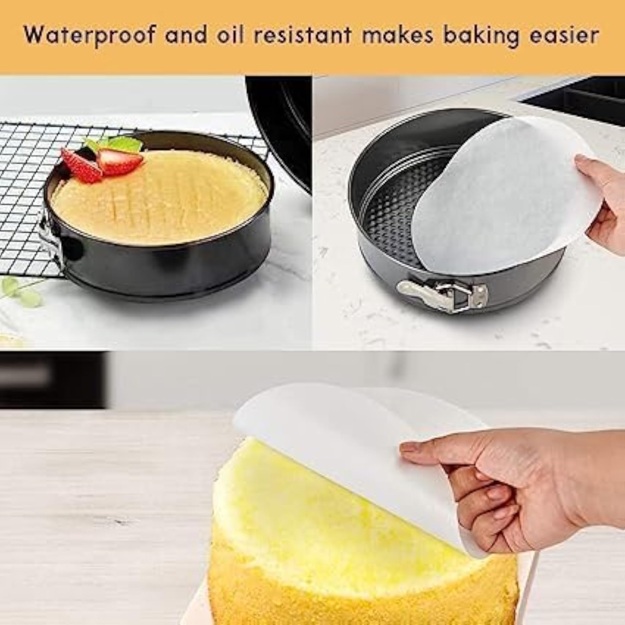 3 Pieces Teflon Coated Spring Form Cake Mould Set