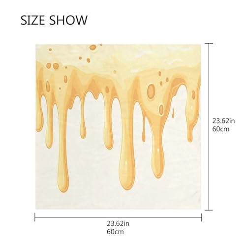 Yellow Cheese Silk Head Scarf for Women 23.6" Square Satin Bandana Sleeping Hair Wrap Neck Scarves2