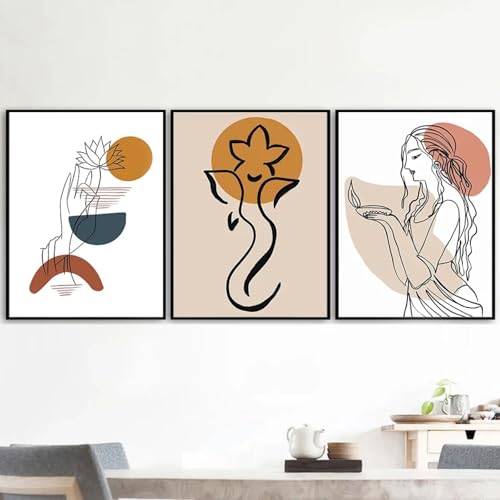 Peinture à l'huile abstraite pour salon nordique chic sans cadre