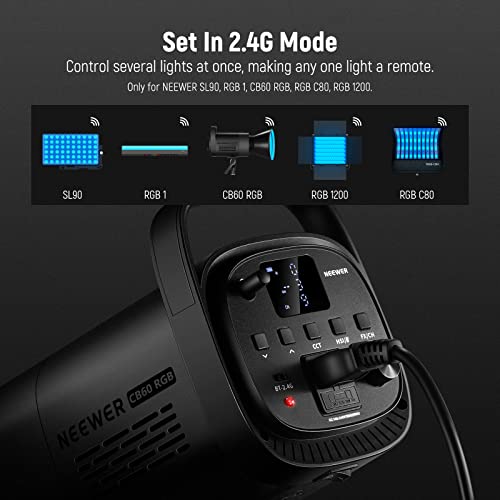 Neewer Led Video Light Bowens Mount Rgb Cb60 70W, Rgb Full Color 18000 Lux@1M Cct 2700K~6500K Cri 97+ 17 Lighting Scenes App Control Continuous Lighting For Photography, Studio Video Lighting #TOP3